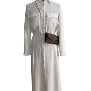 Zara, x-small, off-white button down dress